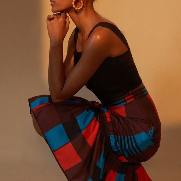 Anthropologie Eva Franco Silky Flounced Midi Skirt - Picture 2 of 7